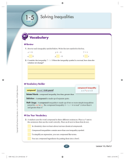 Solving Inequalities