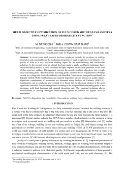 MULTI OBJECTIVE OPTIMIZATION OF FLUX CORED ARC WELD