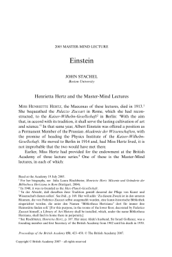 Einstein, Master Mind Lectures, 2005