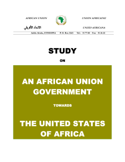 STUDY AN AFRICAN UNION GOVERNMENT GOVERNMENT THE