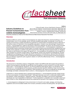 Industry Guidelines to Prevent Contamination from Listeria