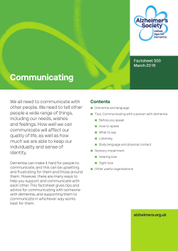 Communicating - Alzheimer`s Society