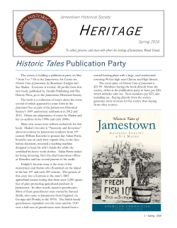 HERITAGE - Jamestown Historical Society