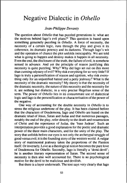Negative Dialectic in Othello