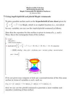 Maple Worksheet on Quadric Surfaces
