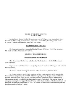 Minutes from March 10, 2014