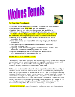 The Role of the Team Captain