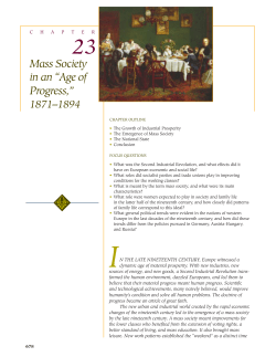 Mass Society in an &ldquo;Age of Progress,&rdquo; 1871&ndash;1894