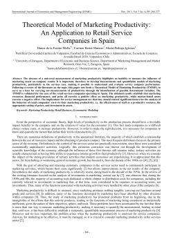 Theoretical Model of Marketing Productivity: An Application to Retail