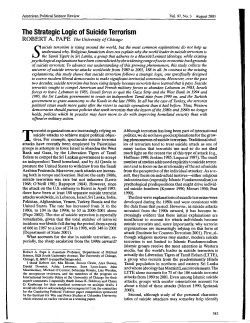 The Strategic Logic of Suicide Terrorism