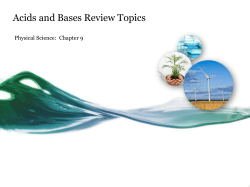 Acids and Bases Review Topic