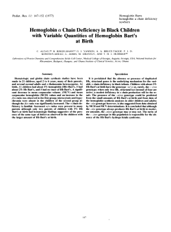 Hemoglobin a Chain Deficiency in Black Children with