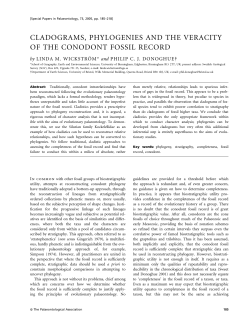 cladograms, phylogenies and the veracity of the conodont fossil record