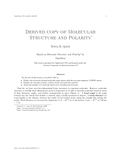 Derived copy of Molecular Structure and Polarity