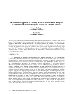 A Case Method Approach of Teaching How Cost-Volume