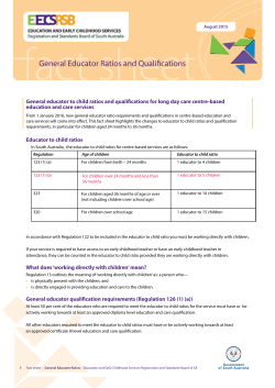 General Educator Ratios and Qualifications