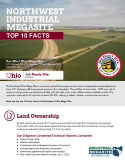 Top 10 Facts - Industrial Mega Site Northwest Ohio