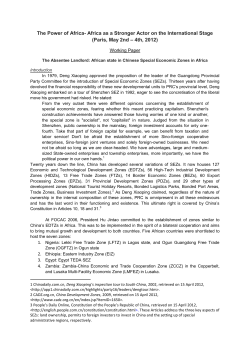 The Absentee Landlord: African state in Chinese Special Economic