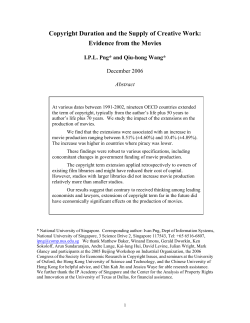 Copyright Duration and the Supply of Creative Work