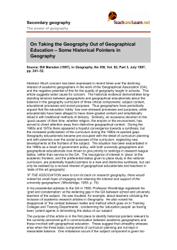 Secondary geography | The power of geography