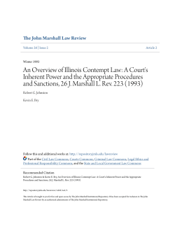 An Overview of Illinois Contempt Law: A Court`s Inherent Power and