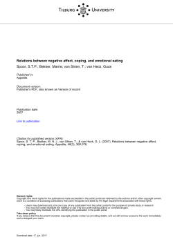 Tilburg University Relations between negative affect, coping, and