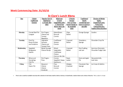 St Clare`s Lunch Menu - St Clare`s RC Primary School