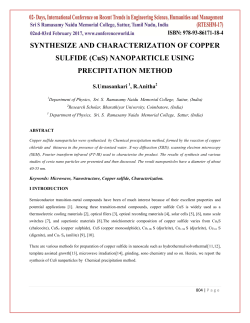 SYNTHESIZE AND CHARACTERIZATION OF COPPER SULFIDE