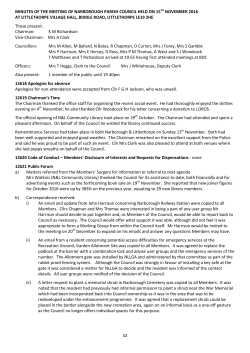 32 MINUTES OF THE MEETING OF NARBOROUGH PARISH