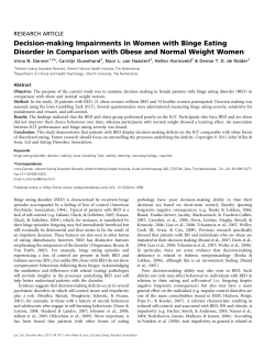 Decisionmaking Impairments in Women with Binge Eating Disorder