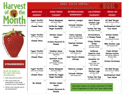 May Menu 2016