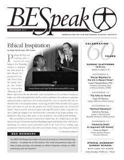 11 November 2011 BESpeak - Baltimore Ethical Society