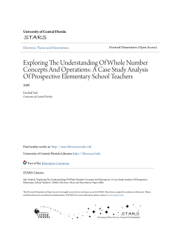 Exploring The Understanding Of Whole Number Concepts