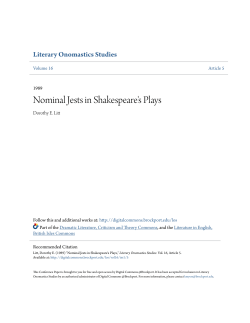 Nominal Jests in Shakespeare`s Plays