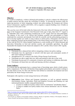 EU-AU-IIASA Evidence and Policy event: water-energy