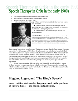 Higgins, Logue, and `The King`s Speech`