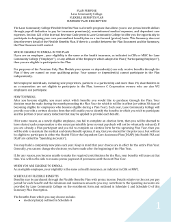 Flexible Benefits Plan Summary Plan Description