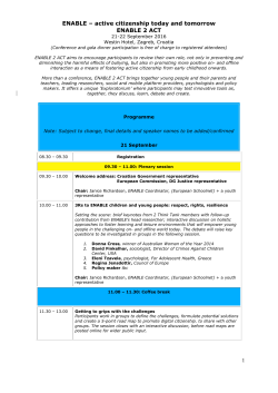 1 ENABLE &ndash; active citizenship today and tomorrow ENABLE 2 ACT