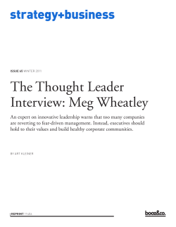 The Thought Leader Interview: Meg Wheatley