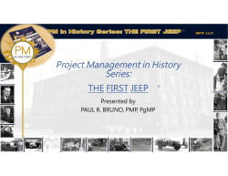 see presentation by Paul Bruno on 05.16.15 Project Management in