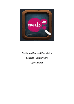 Junior Cert Science Notes - Static and Current Electricity