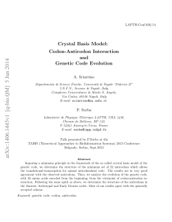 Crystal Basis Model: Codon-Anticodon Interaction and Genetic