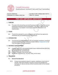 FISH AND AMPHIBIAN ANESTHESIA