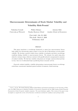 Macroeconomic Determinants of Stock Market Volatility and Volatility