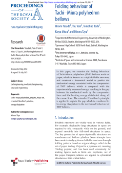 Folding behaviour of Tachi&ndash;Miura polyhedron bellows