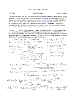 Homework Set IV - CE 310 Fall 2013 Due