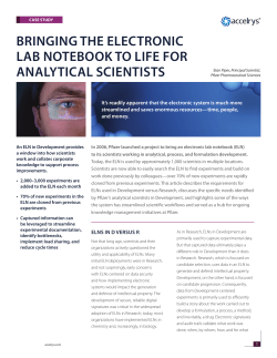 BriNgiNg thE ELECtroNiC LAB NotEBook to LifE for