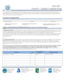 2016-2017 Form #1 – Standard Verification Group