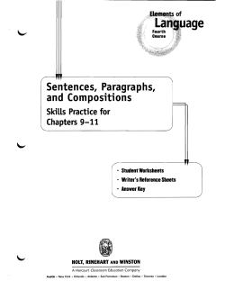 Sentences, Paragraphs, and Compositions