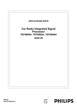 AN02106, Car Radio Integrated Signal Processor TEF6890H
